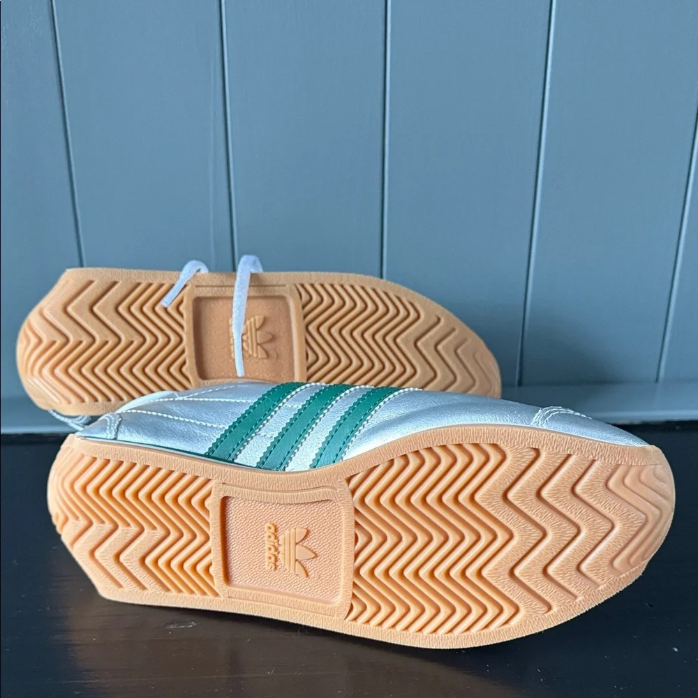 Women’s Silver and Green Adidas Originals Sneakers - Picture 5 of 6